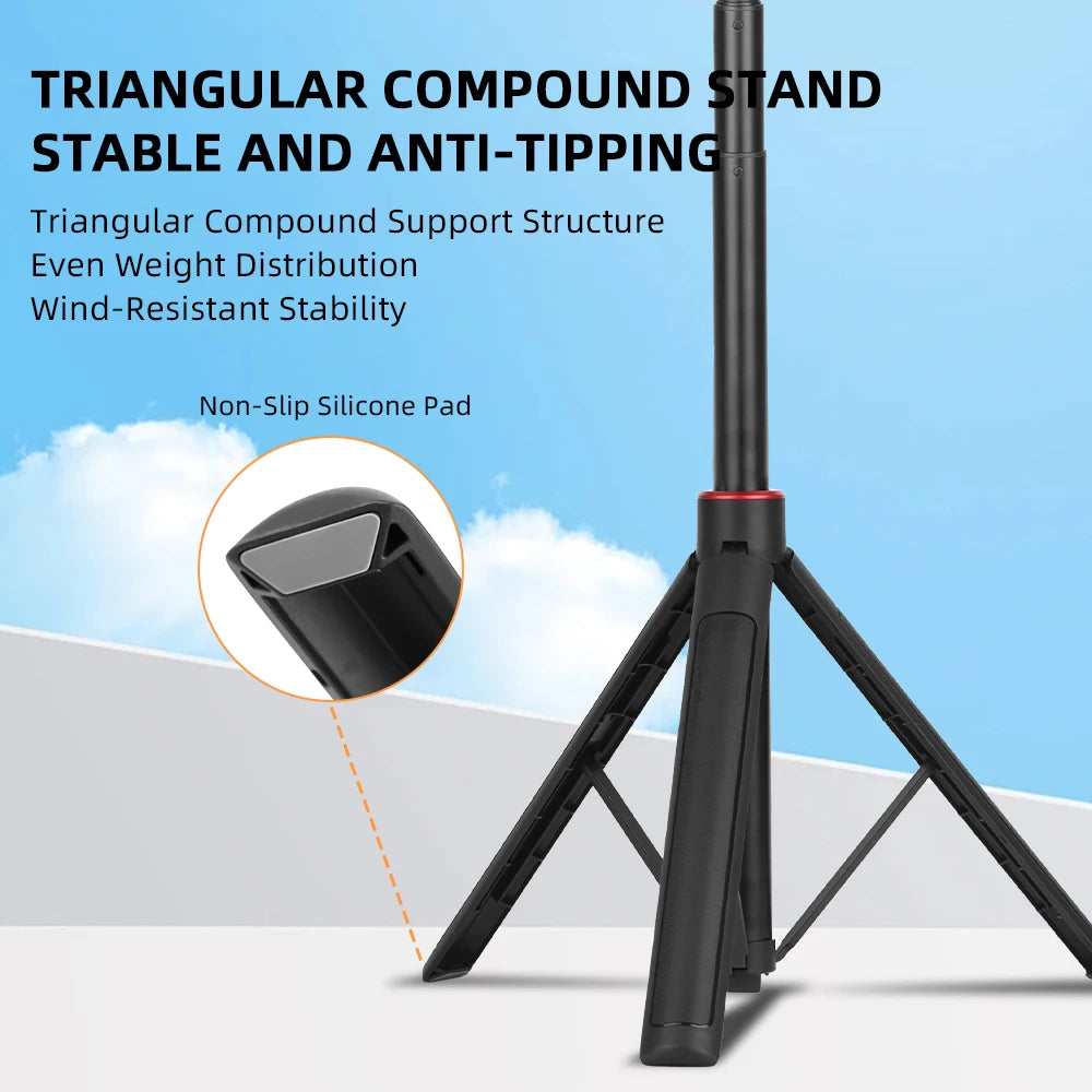 Flymile Tripod Selfie Stick Vlog Handle for DJI Pocket 3/Action 5 Pro/Insta360 X5/Gopro Accessories 62.99/55.1in Extendable