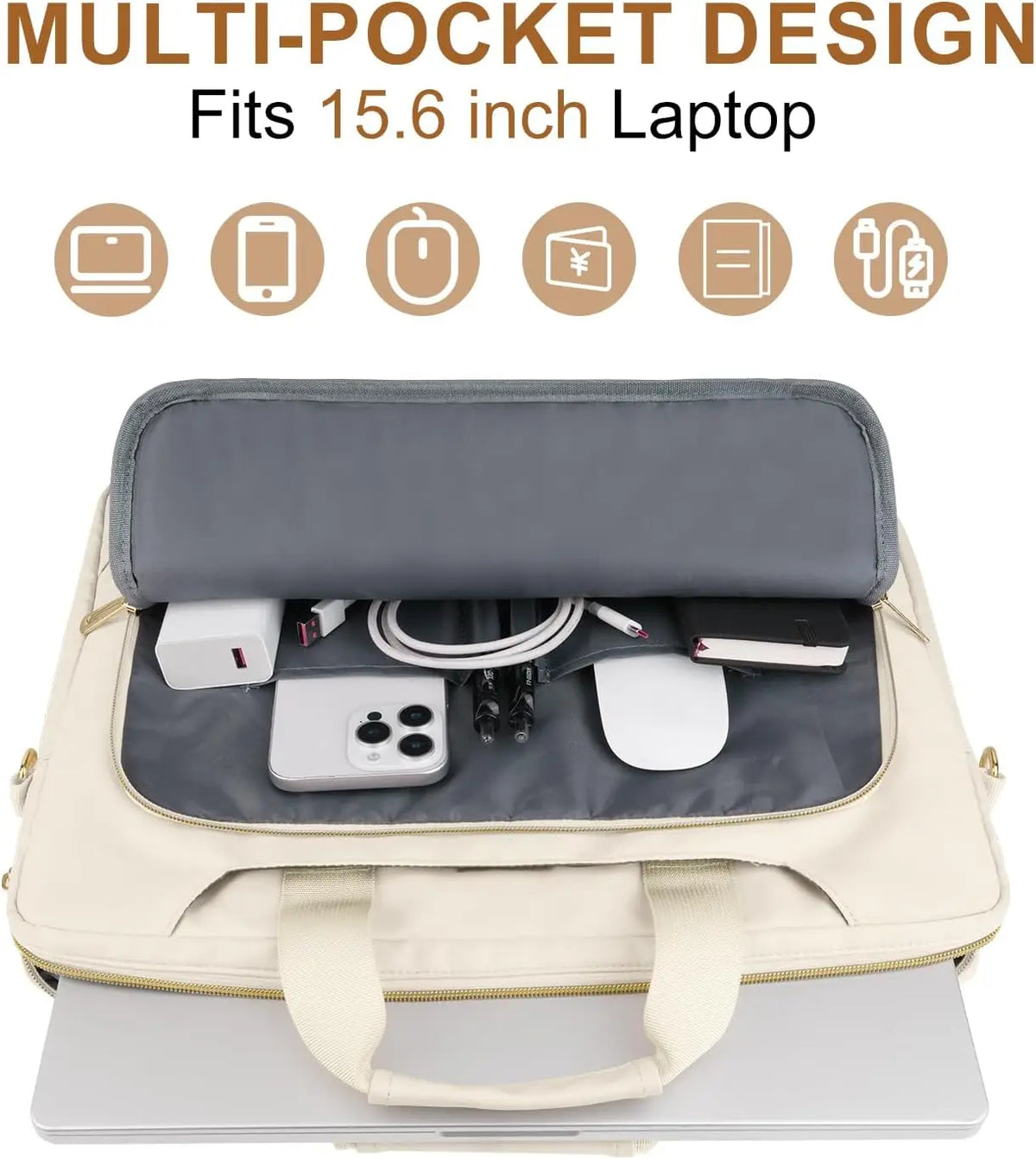 Laptop Shoulder Bag for MacBook Air Pro 15 16 M4 M3 M2 M1 Laptop Handbag Dell HP Acer Asus Notebook Messenger Sleeve Briefcase
