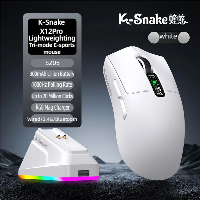X11PRO Wireless Gaming Mouse, Tri-Mode Bluetooth+2.4G+wired,65g Lightweight, PAW3311 Sensor, 12000 DPI