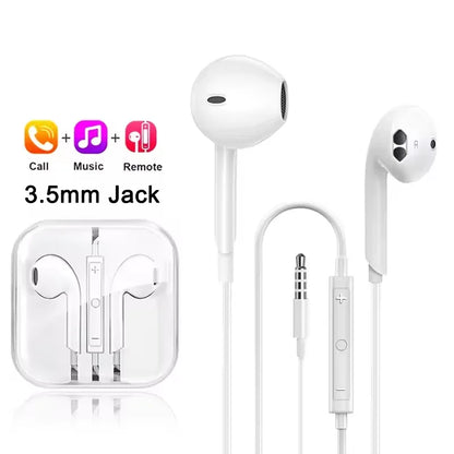 In-Ear Wired Earphones For Apple iPad iPhone 15 11 12 13 14 16 17 Pro Max TypeC Headphones Laptops Tablet 3.5mm Earphones