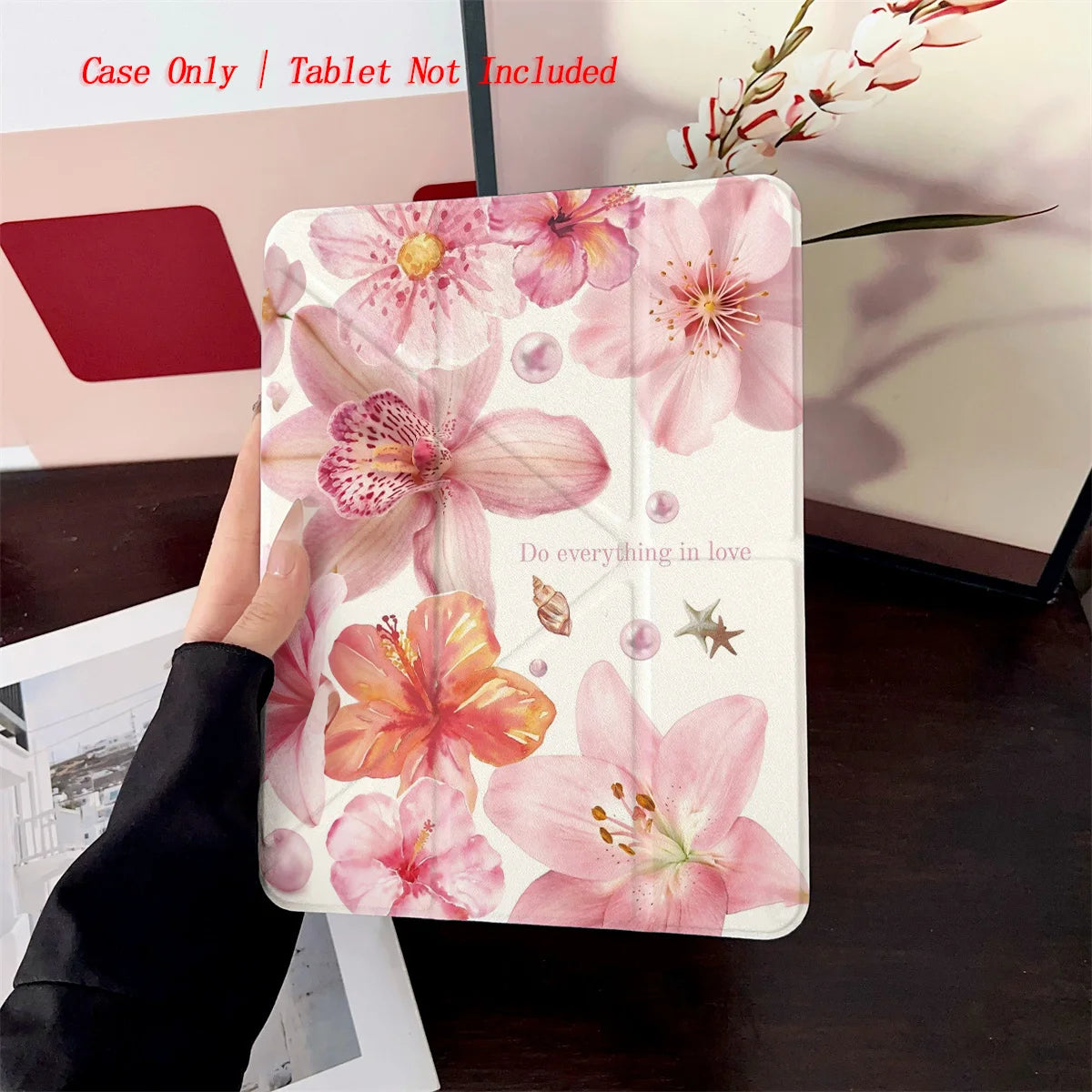 Y-Shape Foldable Stand Fresh Printed iPad Case, Auto Sleep/Wake, Fashion Minimalist Style, Fits Various Apple Models . 8 Styles