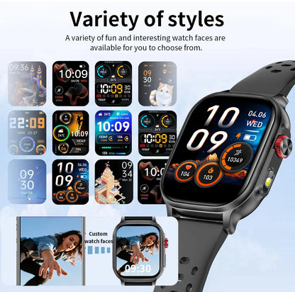 New1400mAh Large Battery Smart Watch 5ATM Waterproof LED Flashlight 100+ Sports Modes Heart Rate Fitness Tracker Men Smart Watch