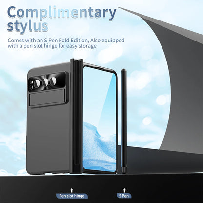 For Google Pixel Fold Electroplating Case with Pen Slot Hinge Full Protection Magnetic Hinge Automatic Adsorption Phone Cover
