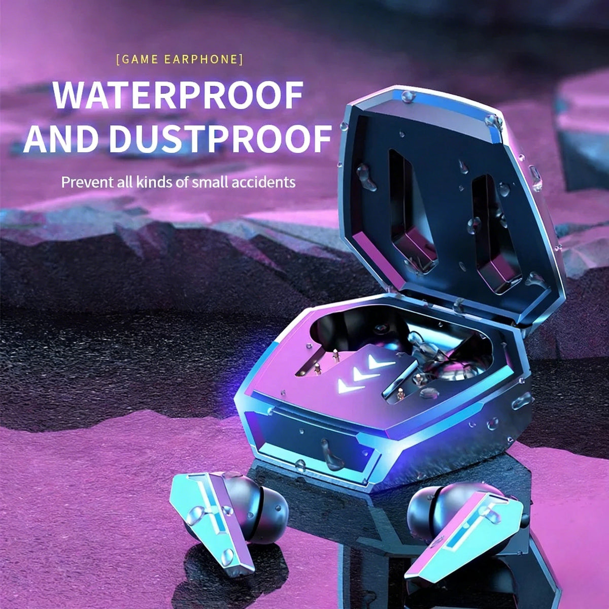 Waterproof TWS True Wireless Earbuds for Sports Gaming Built-in Balanced Armature Speaker Delivers Immersive HiFi Stereo Audio