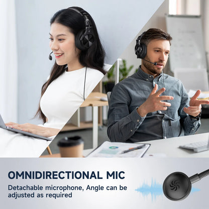 Oneodio A71D Computer Gaming Headset With Detachable Microphone Wired Over Ear Call Center Headphones For PC Skype Office Gamer