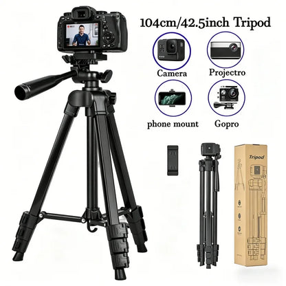Camera Tripod Aluminum Professional Tripod Stand with Phone Mount Carry Bag for Camera Phone Photography