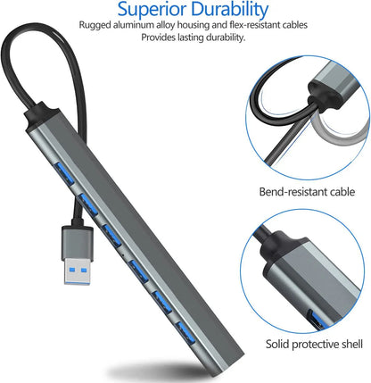 USB HUB Dock 3.0 7 Port USB 2.0 3.0 Hub Multi Splitter Adapter OTG Type C HUB For Lenovo HUAWEI Xiaomi Macbook Aluminum Alloy
