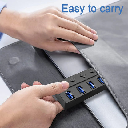 USB Hub 3.0 Multiprise USB High Speed Splitter 7 Port 5Gbps Hub Power Adapter with Switch Long Cable with Multiple Expander Hub