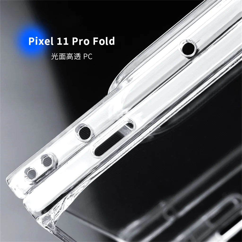 Hard PC Transparent Phone Case For Google Pixel 9 10 11 Pro Fold Front Back Clear Bumper  Shockproof Protective Cover Funda Etui