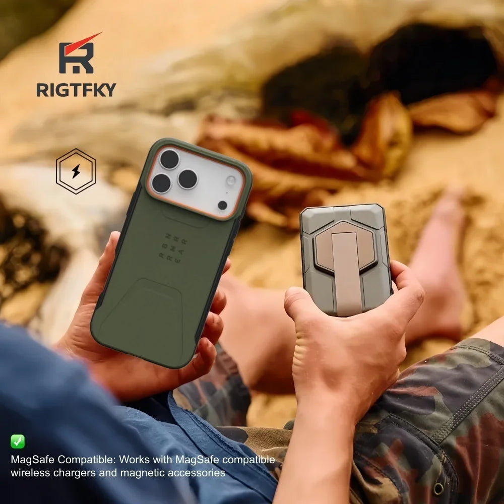 Magnetic Shockproof Armor Phone Protective Case For iPhone 17 Pro Max 17Air 16 15 14 13 12 Ua-g Heavy Impact-Resist Rugged Cover