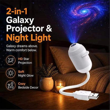 2027 Upgraded Hd Smart Dynamic 5d Holographic Night Light Projector, Plug and Play Hd Star Projector, 360° Adjustable Hd Galaxy