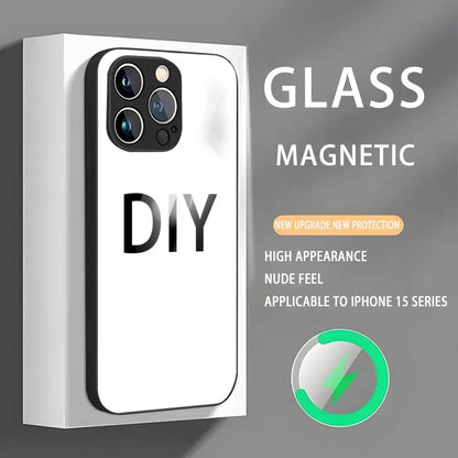 Customized DIY phone cases Phone Case For iPhone 16 15 14 13 12 11 X XR XS XSMAX 8 Plus Mini Pro Max Glass Magnetic Phone Case