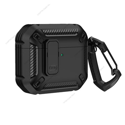 Security Lock Case For AirPods 4 4th Gen Cover TPU PC Protective Cases For Apple AirPods 5 Fundas Earphone Accessories With Hook