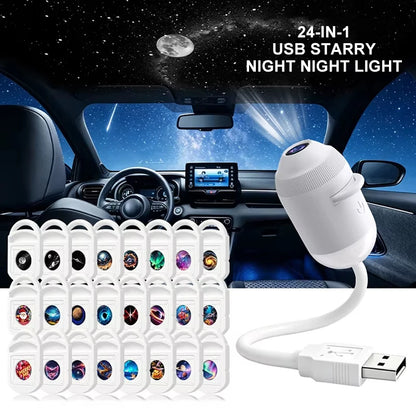 2027 Upgraded Hd Smart Dynamic 5d Holographic Night Light Projector, Plug and Play Hd Star Projector, 360° Adjustable Hd Galaxy