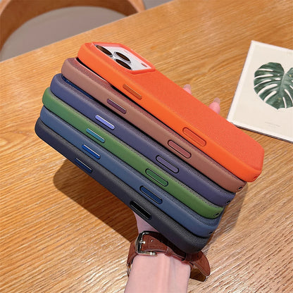 New Original Technology Woven Magnetic Phone Case For IPhone 18 17 16 15 14 13Pro Max Support Wireless Charging Shockproof Cover