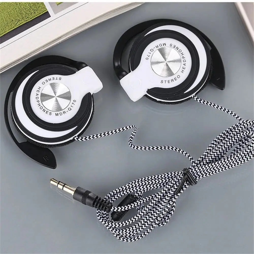 Sports Running FM and Over-ear for Phones/MP3/MP4 HIFI Stereo Wired Headphones Bass Headset Wired Earphone Ear Hanging