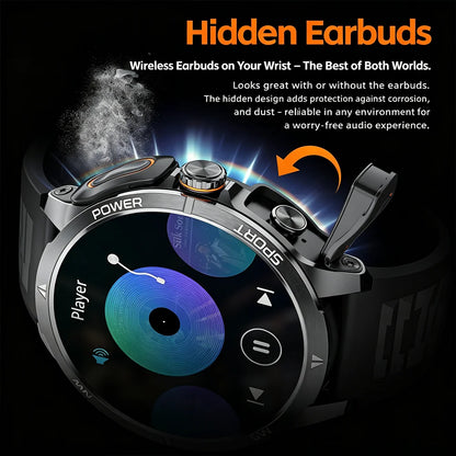 TWS 2-in-1 Smart Watch with Headphones Sports Play Music Bluetooth Headset Call Men Health Monitor NFC Women Smartwatch Earbuds