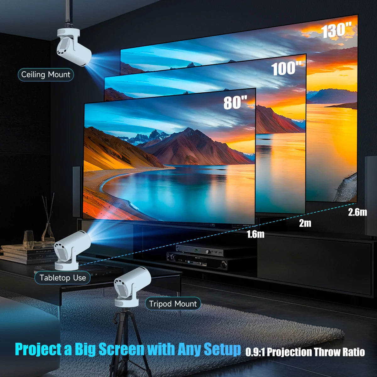 Magcubic 8K Projector HY300Pro+ Voice Control Projector Android 14 Beam 8000 Lumens Wifi6 BT5.4 Outdoor 8K Projector Portable Add Airmouse