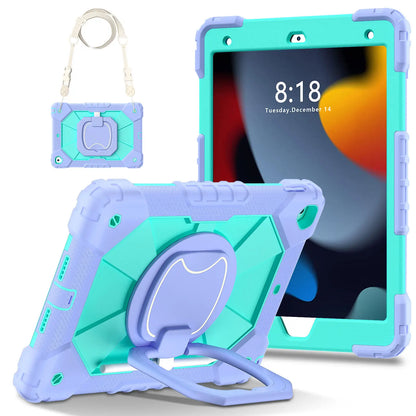 for iPad 5th/6th/7th/8th/9th/10th 2022 Air 4/5 Pro 11 Pro 9.7 Case with Pencil Holder with 360 Rotating Foldable Stand Cover