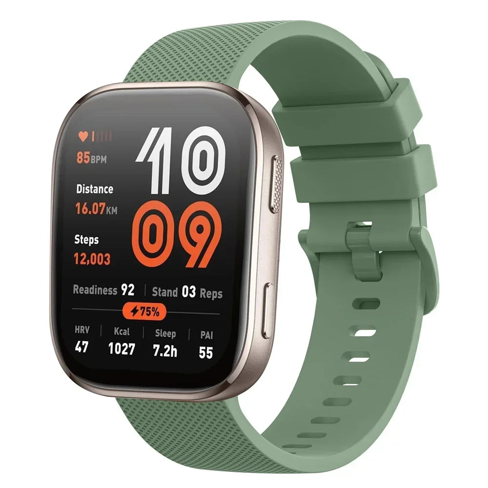 18mm/20mm/22mm Silicone straps For Amazfit GTS 4/3/2/2e/4 Mini/GTR 4/3/3 Pro/2/2e Sport Bracelet Amazfit bip 6-5-3/u/s/pro band
