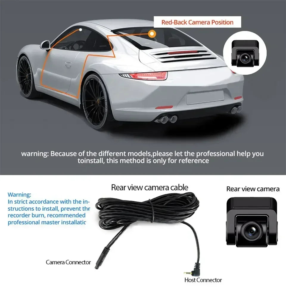 Dash Cam 4K UHD Recording Car Camera DVR Night Vision Video Recorder Built-In Wi-Fi Support GPS 24H Parking