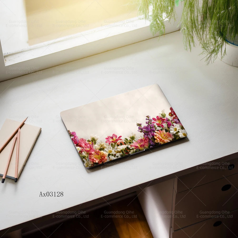 Nature and Floral Themed Laptop Stickers Self Adhesive Waterproof Anti Scratch Notebook Cover for MacBook Protective Skins