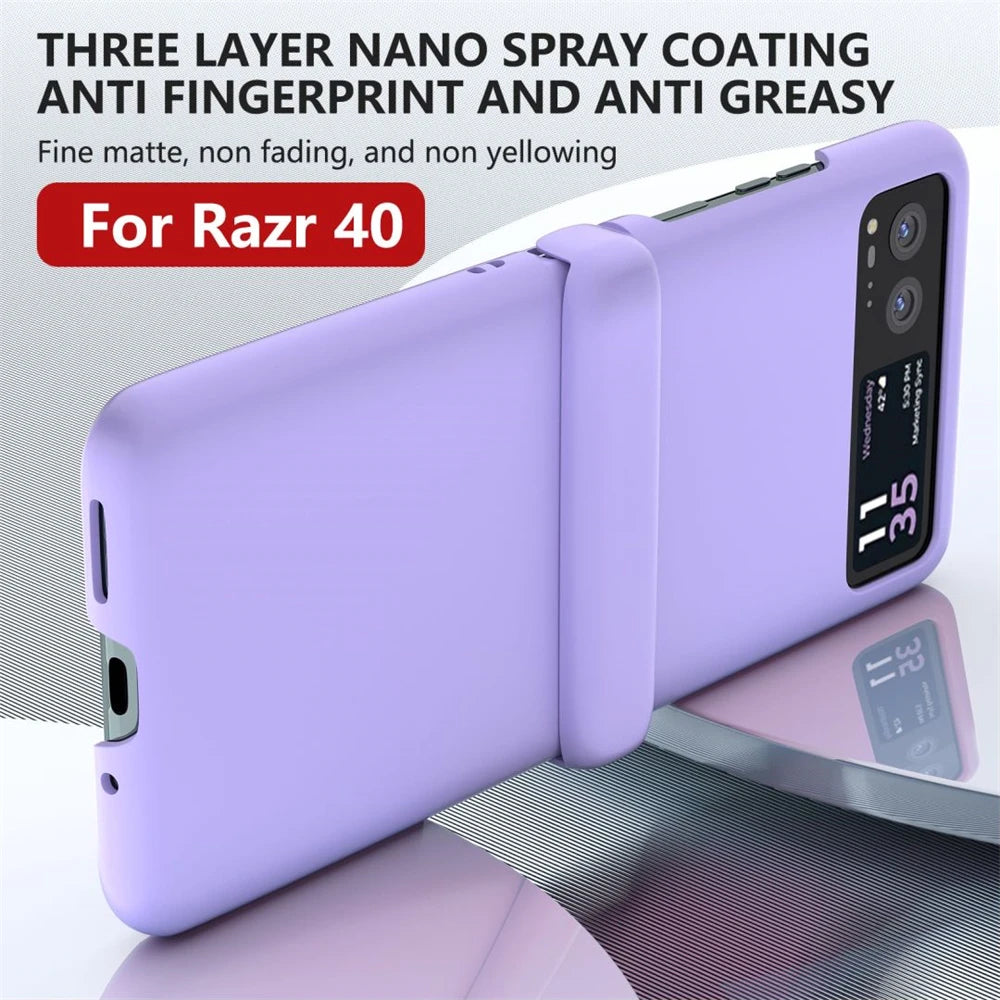 Candy Color Hinge Protective Phone Case For Motorola Razr 70 60 50 40 Ultra Skin Feel Shockproof Cover PC Bumper Shell Funda