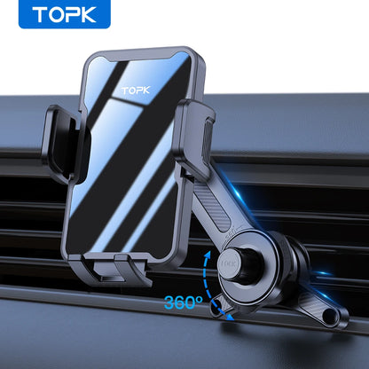 TOPK Car Phone Holder Air Vent Mount for Big Phones Thick Case Friendly iPhone 15 14 13 Pro Max Samsung S24 S23 Ultra Heavy Duty