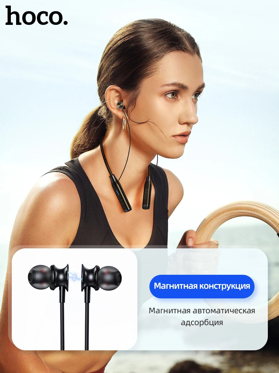 HOCO ES62 Neckband Earphones Bluetooth 5.3 Sport Headsets Support TF Card Playback 120 Hours Long Battery Life For Mobile Phone