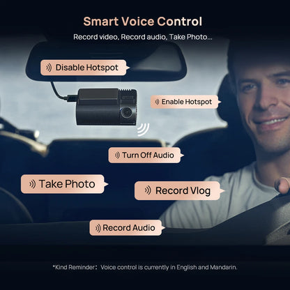 70mai A810S 4K Dash Cam IMX678 Dual HDR Supercapacitor 4G LTE Remote Control Wi-Fi 6 5GHz Voice Control GPS ADAS Car Camera