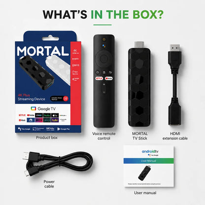 4K 8K UHD R3+ Streaming TV Stick Android 16, 8GB+128GB Storage WiFi6 Bluetooth 5.0 Built-in Google Assistant