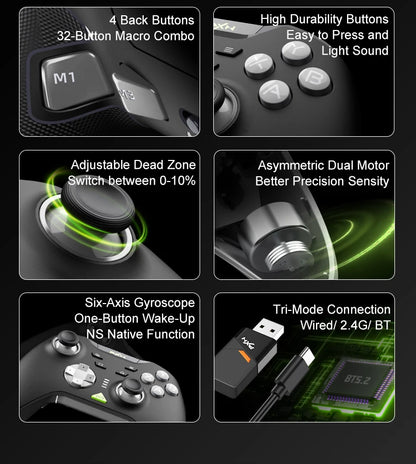 Pink Game Controller, Original PXN P5 Controller Supports Switch, iOS, Android, Computer PC, Built-in 2.4G Receiver
