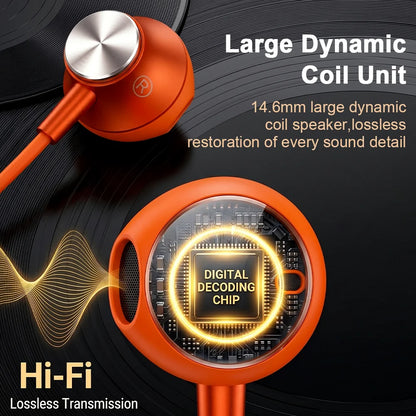 For iPhone 17 Pro USB Type C Headphones HiFi Surround Sound Earphones in Ear 3.5mm Wired Earbuds For iPhone 16 15 Pro Max Air