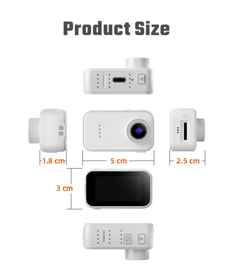 F2 Thumb Camera 1080P HD 130 Degree Wide Angle Mini Camera With IPS Screen 25g Portable Pocket Camera For Daily Recording Life