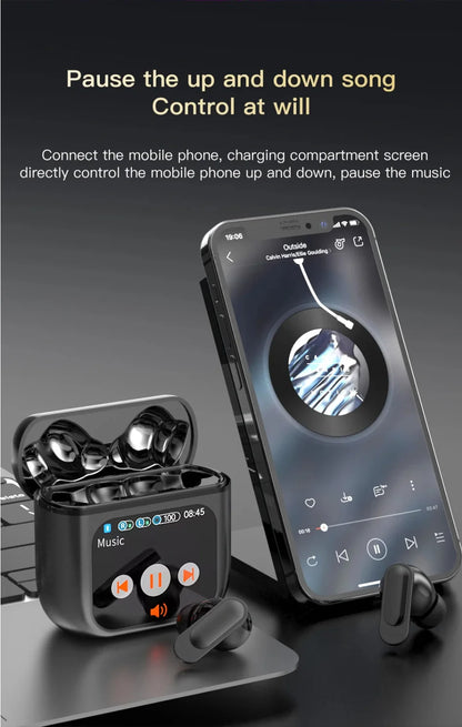 SE-60 TWS Touch Screen Bluetooth 5.4 Earphones ANC ENC Noise Cancelling Gaming Low Latency Stereo Wireless Earbuds Long Battery