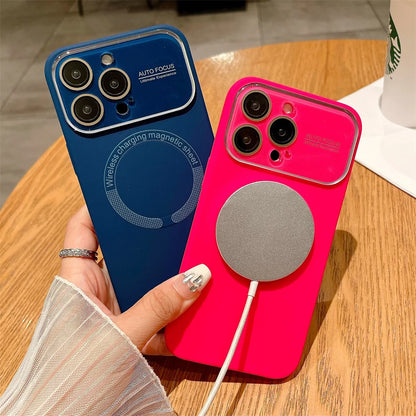 Large Window Autofocus Liquid Silicone For Magsafe Magnetic Case For iPhone 16 15 Plus 14 13 12 11 Pro Max Lens Shockproof Cover