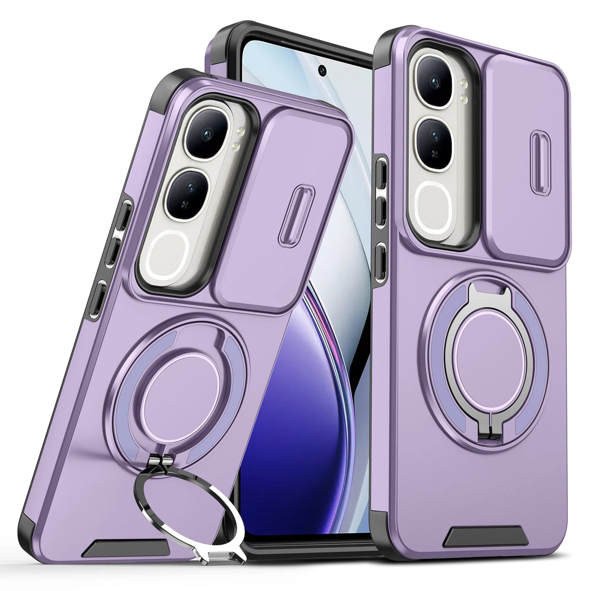 For Vivo V40 SE 80W Case Vivo V40 lite 4G 5G IDN Cover Y200 Magnetic Ring Armor Camera Lens Case Magsafe Wireless Charge Cover