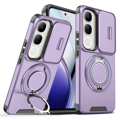 For Vivo V40 SE 80W Case Vivo V40 lite 4G 5G IDN Cover Y200 Magnetic Ring Armor Camera Lens Case Magsafe Wireless Charge Cover