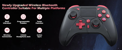 Game Controller For PlayStation 4/PS4 Pro/Slim/PS3/PC/IOS/Switch Wireless Gamepad,W/Turbo Dual Vibration 6-Axis Gyro 3.5mm Jack