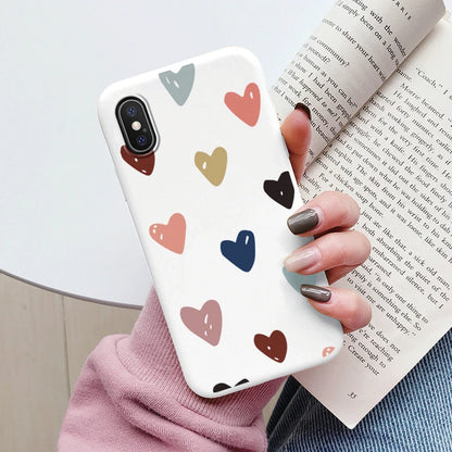 Flowers Funda For Phone Case iPhone X XS MAX XR Capa Soft Silicone Cute Cat Bear Back Cover For iPhone XR Bumper Women Anti-Fall