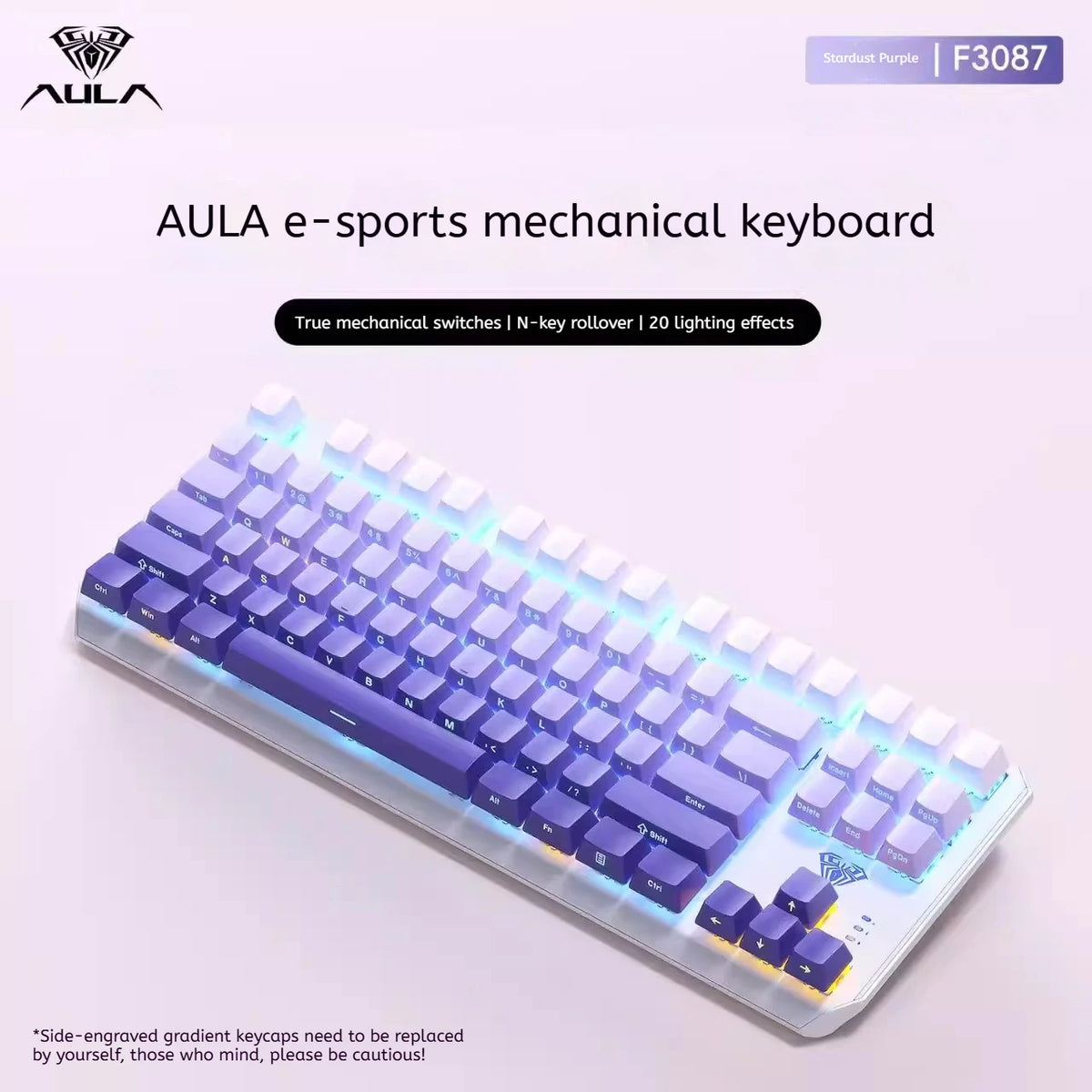 AULA F3087 Pro/F3087 Mechanical Keyboard 75% Layout Backlight Wired Full Key No Punch for Office E-Sport Gaming Keyboard