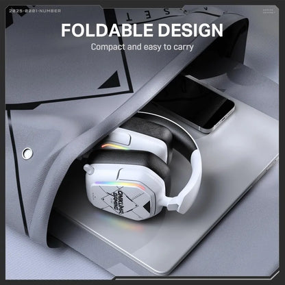 ONIKUMA GT883 Wireless Headset Gaming Headphones Four Mode Bluetooth 5.4 2.4G Low Latency RGB Light Foldable Earphones With Mic