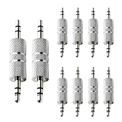 4pcs 3.5mm Male to Male Stereo Headphone Jack Audio Adapter Coupler Connector for Audio Car Bluetooth