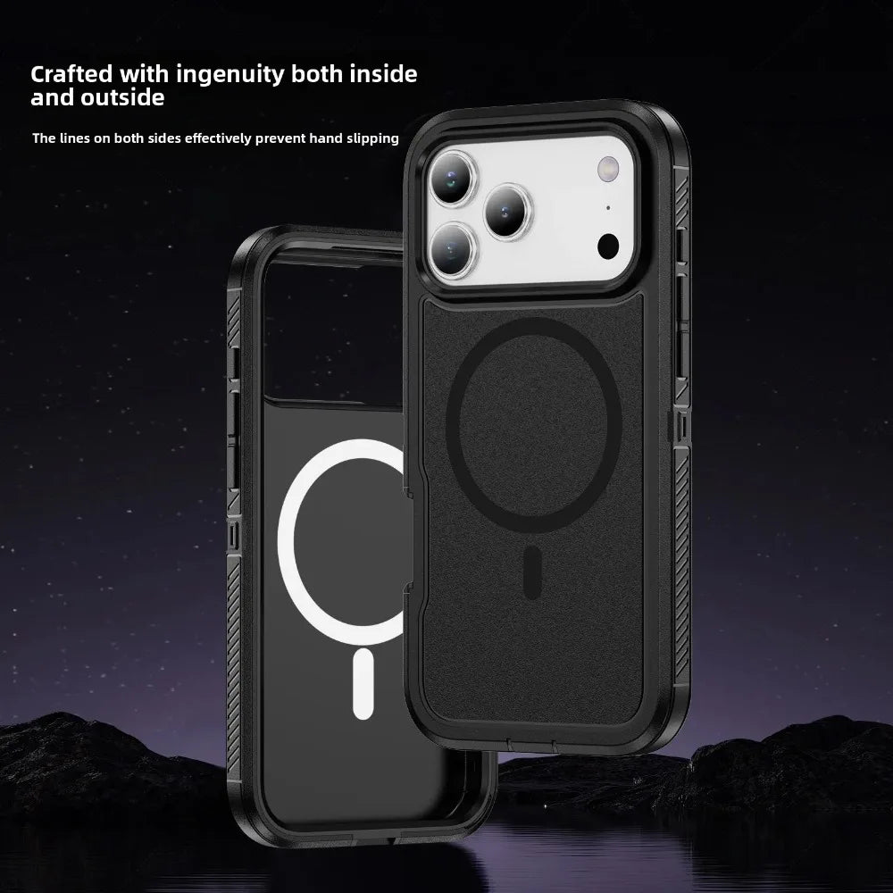 Military Grade OTT Armor Anti-Slip Phone Case For iPhone 18 17 Pro Max Air 16 15 14 Plus 13 For MagSafe Charger Protection Cover