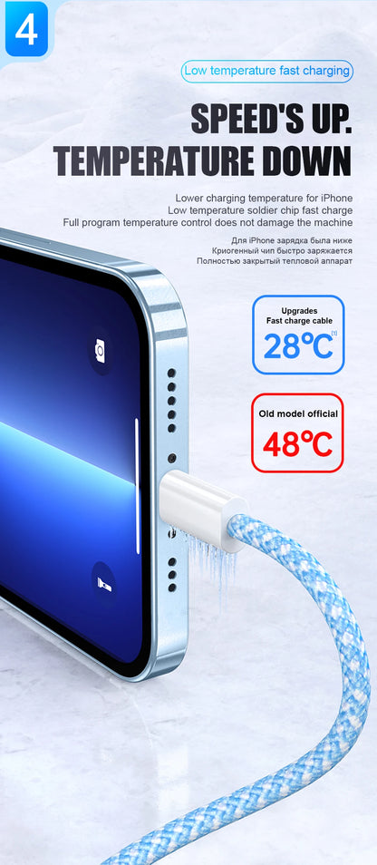 1-50Pcs Original PD 60W Fast Charging Type C Cable For Apple iPhone 13 14 12 11 17 Air 15 16 Pro Max Plus Weaving Charging Cable