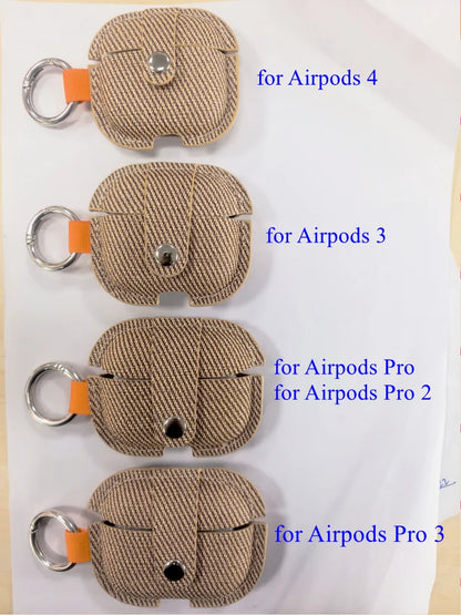 For Airpods Pro 3(2025) Case Soft Pu Leather Earphone Cover for Airpods 4 Case Headset Shell Headphone Cove for Airpods Pro/Pro2