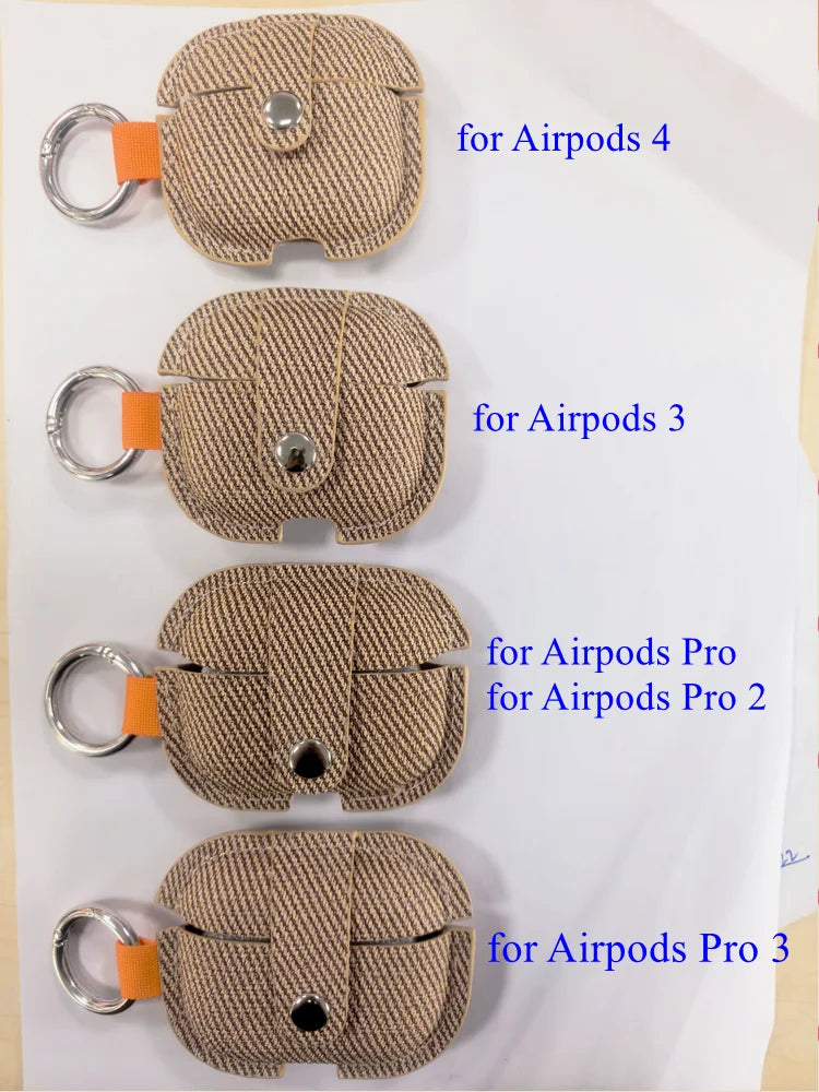 For Airpods Pro 3(2025) Case Soft Pu Leather Earphone Cover for Airpods 4 Case Headset Shell Headphone Cove for Airpods Pro/Pro2