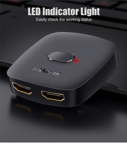 SAMZHE HDMI-compatible Splitter 4K HDMI-compatible Switch Bi-Direction Adapter HDMI Switcher 2 in 1 out for Laptop PC