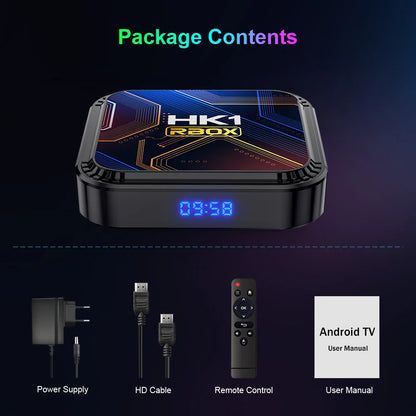 Android 13.0 RK3528 Quad Core 8K HDR 100M LAN Dual Wifi 2.4G 5G BT4.0 Game Stick Media Player Smart TV Box HK1 RBOX K8S