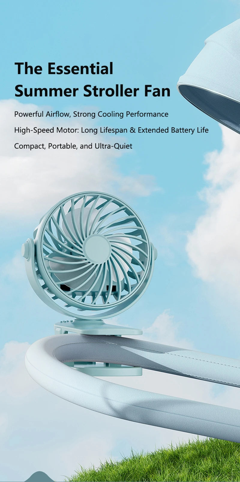 720°Rotatable Clip Fan Mini Cooler Fan Built In Night Lamp USB Rechargeable Personal Portable Fan For Outdoor Camping Ventilador